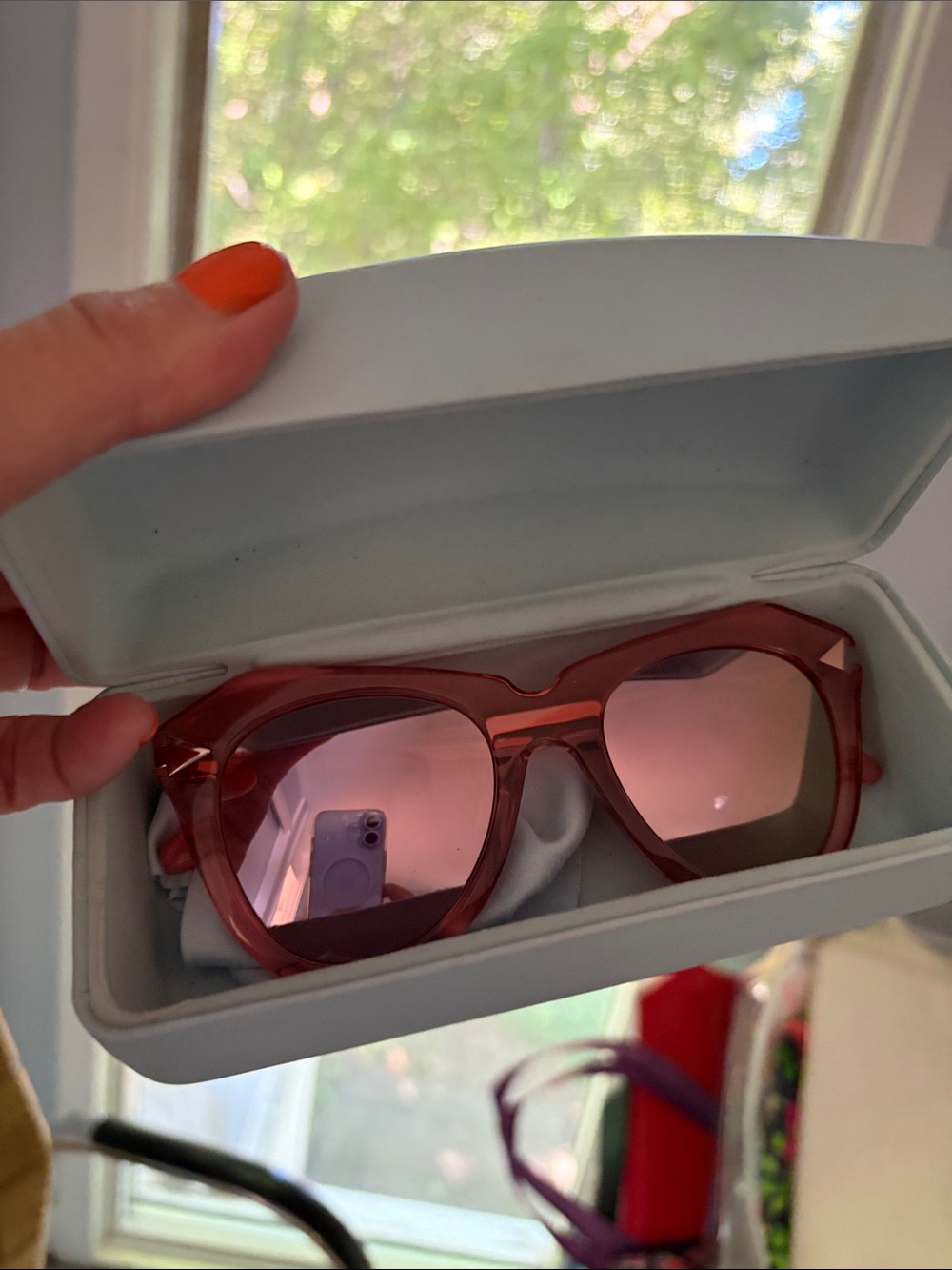 Karen Walker Rose-Pink Oversized Sunglasses